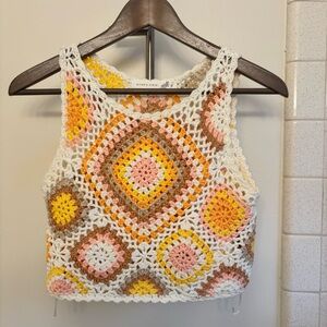 Altar'd State Multicolor Crochet Crop Top